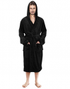 NY Threads Luxurious Men’s Shawl Collar Fleece Bathrobe with Hood